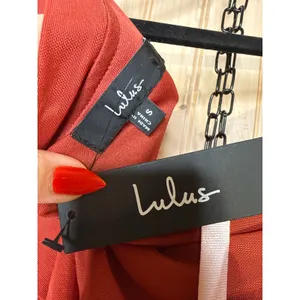 NWT Lulus Darla Rust Red Mesh One-Shoulder Long Sleeve Maxi Dress Bridesmaid S thumbnail 8