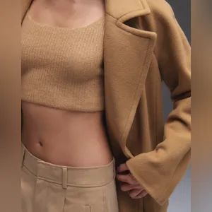EVERLANE The Cozy-Stretch Wool Blend Ribbed Crop Tank in Camel Size Medium NWT thumbnail 7