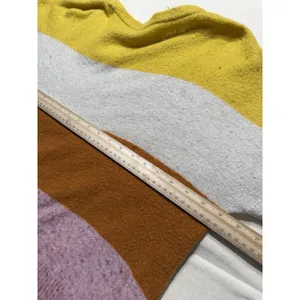 Madewell Yellow/White/Brown/Purple Striped Knit Wool Crewneck Pullover L D25 thumbnail 5