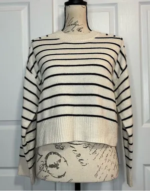 Tahari Striped Cropped Sweater thumbnail 1