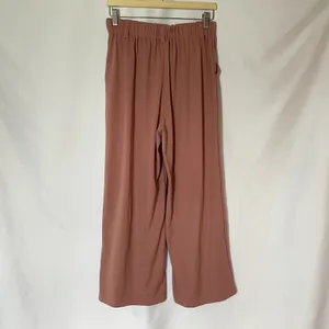 Halara Flex High Waisted Pocket Wide‎ Leg Waffle Work Pants rose tan women's M thumbnail 6