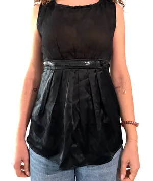NWT Intimissimi Silk Sleeveless Babydoll Top in Black Women's Medium thumbnail 1