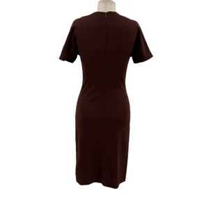 Ottod'Ame Cocoa Sheath Dress Pencil V-Neck Short Sleeve‎ Brown Size US 4 thumbnail 10