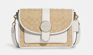 COACH LONNIE Crossbody Khaki Signature Jacquard Chalk Leather C8307 NWT $398 thumbnail 10