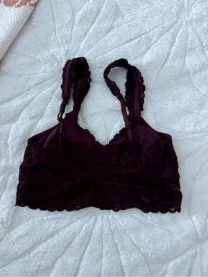 aerie Lace Bralette in Deep Plum thumbnail 2