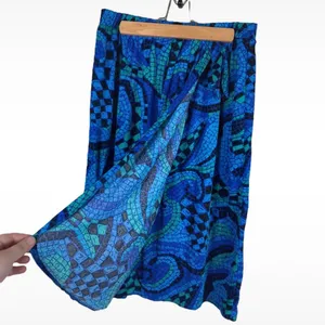 Vintage Jantzen Women’s Size Medium Faux Wrap Skirt Blue Purple Green Black thumbnail 3