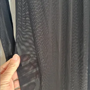 Neiman Marcus Black Maxi Long Sleeve Mesh Dress Swim Coverup Clubbing Sexy Large thumbnail 3