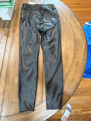 HALARA Black Faux Leather High-Rise Leggings S thumbnail 7