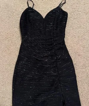 Honey and Rosie Black and Silver Homecoming/Cocktail Dress thumbnail 1