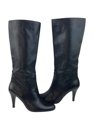-Sean Ling Nigiri Boots Womens Sz 5.5 Black Buttery Soft Leather Heeled Pull On thumbnail 9