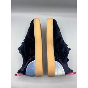 Steve Madden Tucker Navy Sneakers‎ 9 Velour Casual Gum Sole Pink Accents thumbnail 7