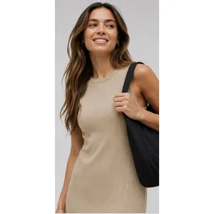 Lululemon Sleeveless Pleated Stretch Maxi Dress Sheer Oak‎ XXS thumbnail 3