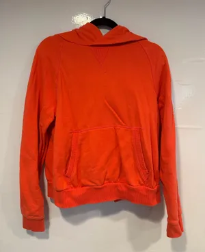 Athleta Open Back Orange Hooded‎ Pullover Sweatshirt thumbnail 1