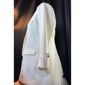 Apt. 9 Womens White Open Front Shawl Collar Blazer 3/4 Sleeve Size Medium thumbnail 5