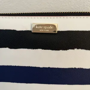 Kate Spade‎ Zip Around Organizer Clutch Wallet Navy and Cream Stripe— Color Flaw thumbnail 2