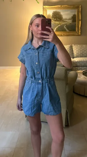 Denim Romper Blue Size XS thumbnail 1