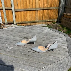 Jewel Badgley Mischka Dotty Glitter D'orsay Kitten‎ Heel size 5 Silver winter thumbnail 5