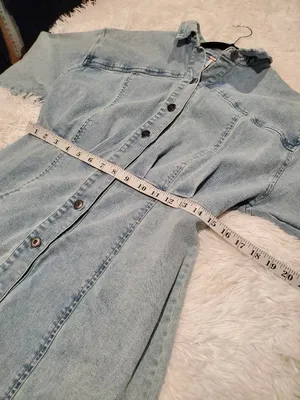 Free People Amber Denim Mini Dress in Blue Size 10 thumbnail 5