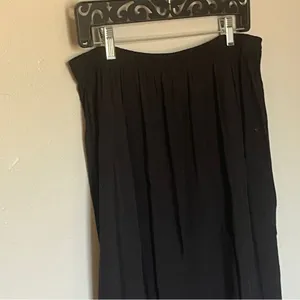 Vintage Embroidered Floral Hem Elastic Waist Skirt Black Large thumbnail 4