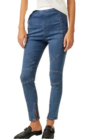 Free People Bella Moto Skinny Women’s Blue Jeans Size 29 thumbnail 1
