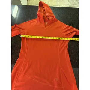 Mountain Hardwear Women's Orange Performance Hoodie Running Hiking Sz M Shirt thumbnail 7