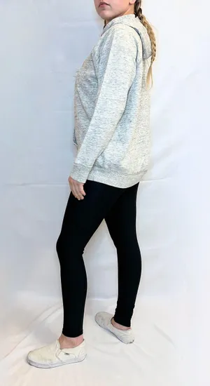 Vintage Abercrombie Glitter Logo Pullover Hoodie - Heather Grey - 15/16 (XS/S) thumbnail 2