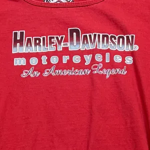 Vintage Harley-Davidson Shirt Women M Red Biker Americana Y2K Grunge Moto Travel thumbnail 4