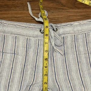 Per Se Linen Blend White and Blue Cargo Shorts Relaxed Fit Size Medium thumbnail 8