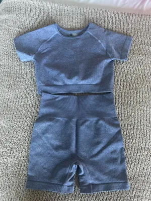 Amazon blue workout set Size S #activewear #gymwear #fitness thumbnail 1