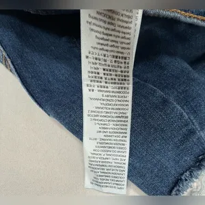 Levi's Dark Blue Distressed High-Rise Jean Shorts thumbnail 12