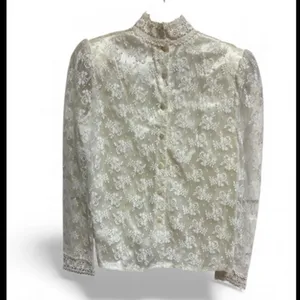 Vintagew Scott McClintock blouse Size 10 Lace High Neck Victorian Boho Bridgeton thumbnail 5