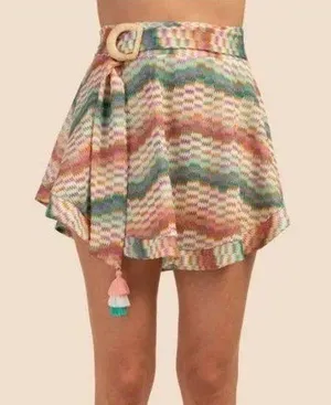 NWT Trina Turk Mirage Crochet Belted Skirt with Shorts Size Medium thumbnail 1