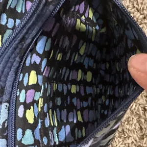 Vera Bradley Night and Day Floral Quilted Cotton Crossbody Bag Blue Purple Lime thumbnail 6