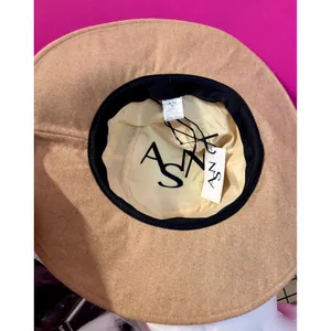 ASN Hats Tan Wide Brim Fedora Wool Blend Hat with Braided Trim NWT thumbnail 3