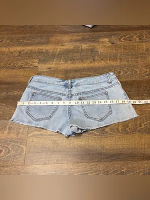 Victorias Secret Low Rise Boyfriend Denim Jean Shorts Womens 6 Blue Cutoffs Mini thumbnail 10