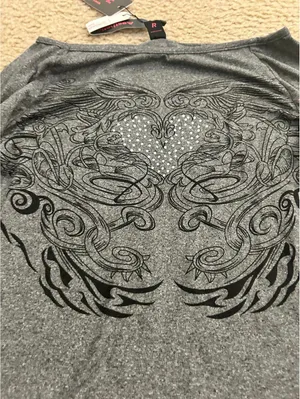 AB44 top shirt woman long sleeve gray medium size 6 thumbnail 5