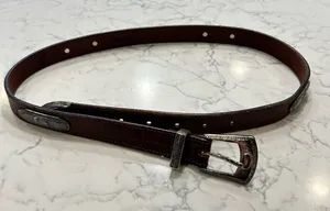 Brighton Brown Leather w/ Silver Detail Size Large‎ Woman’s Belt thumbnail 1