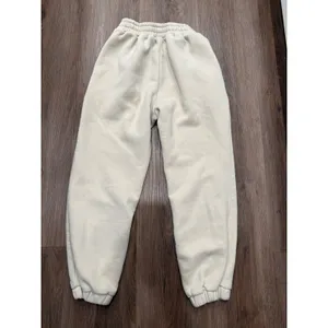 Comfrt Womens Fleece Lined Jogger Sweatpants Cream High Rise Elastic Waist Small thumbnail 3