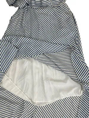 Draper James chevron Striped Square-Neck Midi Dress in Light Blue and White thumbnail 9