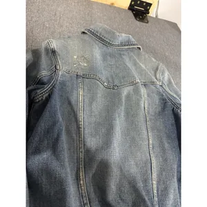 Mossimo Denim Vintage Y2K Distressed Cropped Jean Jacket Women's Sz L thumbnail 10
