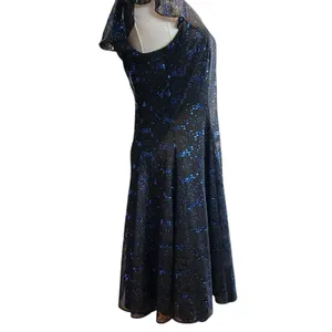 Black Dress Blue Sequin Formal USA Southeastern Performance Apparel SZ 10 LBD thumbnail 10