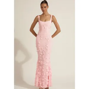 Oh Polly Vasanta Embellished Fishtail Corset Gown Maxi Dress in Pink size 2 thumbnail 3