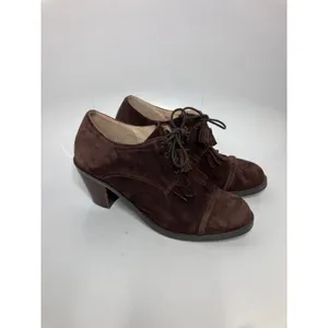 J. Jill Heeled Oxfords Womens 8.5 Brown Good Suede Kiltie Tassel Lace Up thumbnail 3