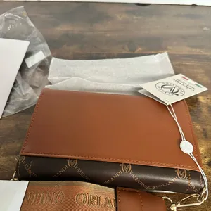 NWT Valentino Orlandi Printed Crossbody - Gorgeous! $159 Brown/gold thumbnail 9