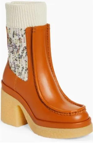 Chloé Jamie Sock Platform Chelsea Almond Boot Luminous Ochre New Size 41 thumbnail 1