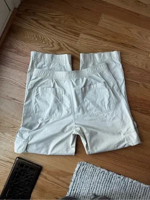 Abercrombie High Rise Baggy Cargo Pants Cream Relaxed Fit Utility Size 12 31 thumbnail 10
