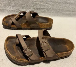 Birkenstock Mayari Open Toe Slide in Brown Sandals‎ Women’s size 8 thumbnail 1