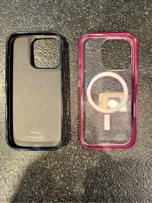 WALNUT Phone Case Set in Pink & Black Like New! 16 pro! thumbnail 3