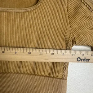 OFFLINE by Aerie Women's Ribbed Long Sleeve Crop Top Mustard Yellow M thumbnail 5
