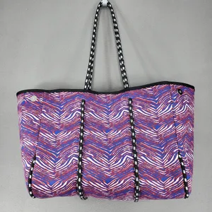 Zubaz Tote Bag Blue Red White Buffalo Bills Zebra Print Neoprene Gameday Large thumbnail 3